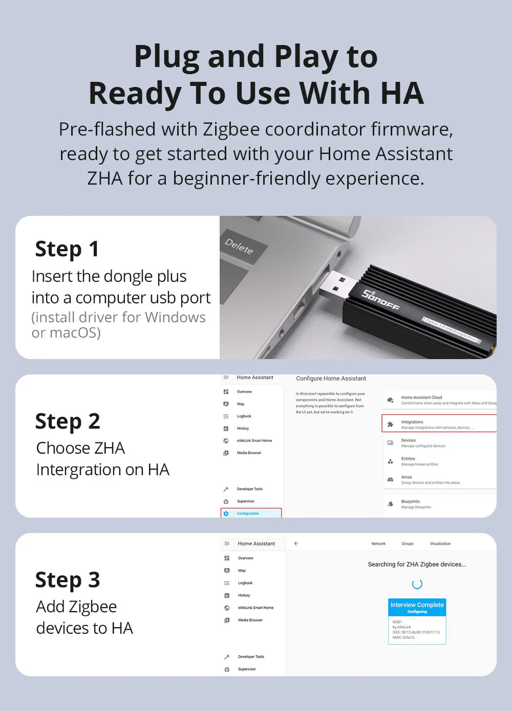 SONOFF Zigbee 3.0 USB Dongle Plus (ZBDongle-P) – Zigbee Coordinator USB Stick image 4